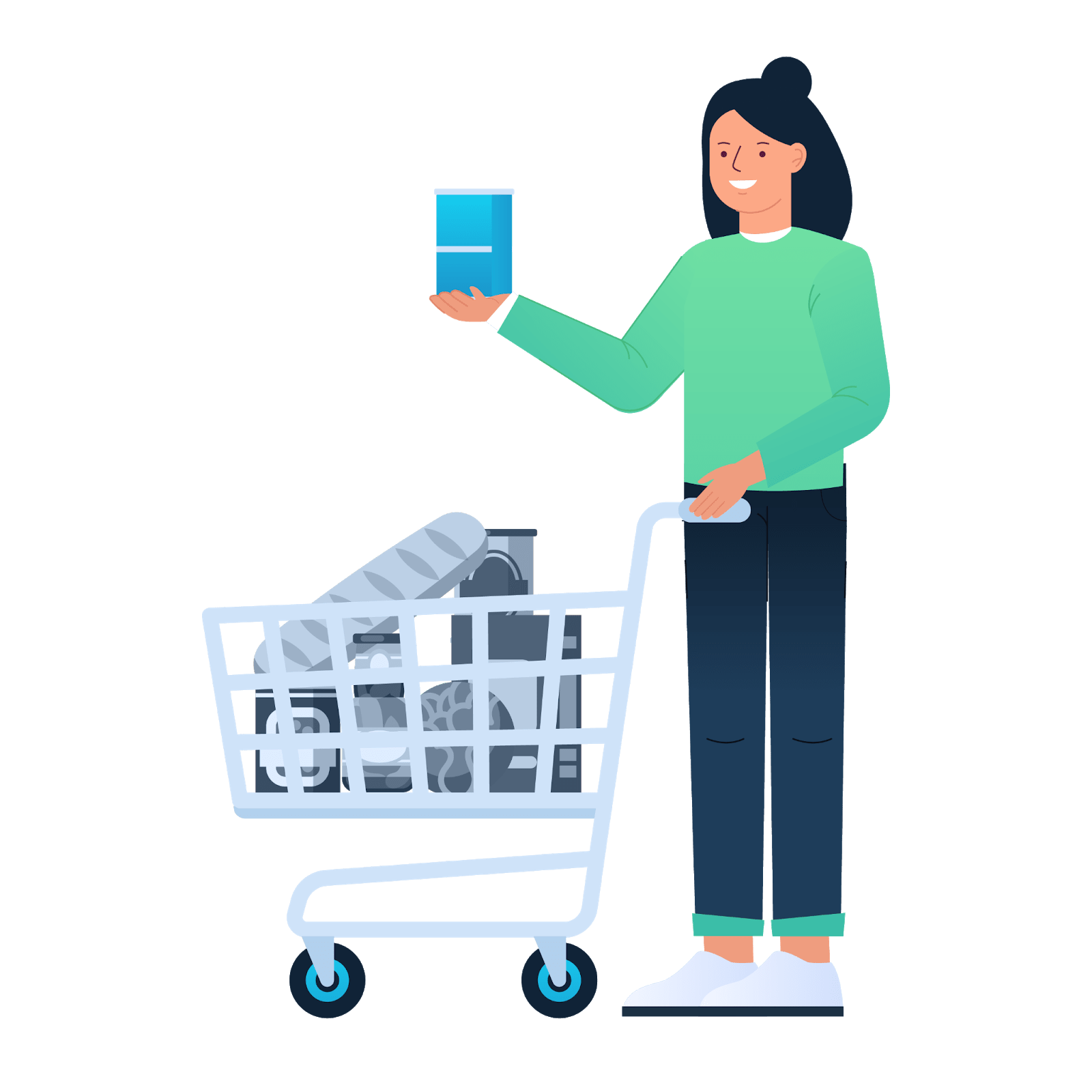 Person with a market cart