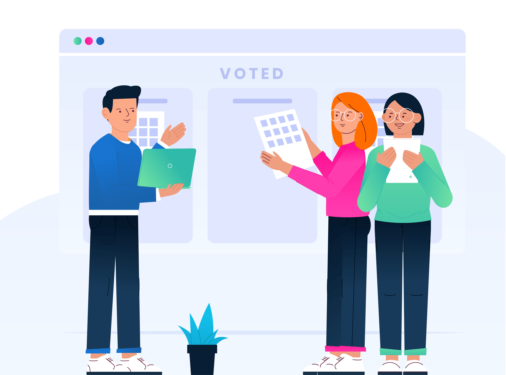 Agile team meeting on a board