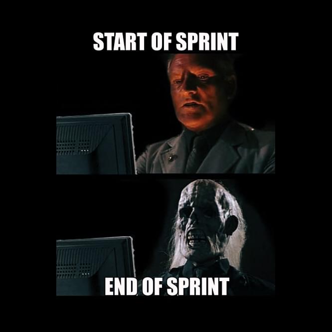 Start of sprint... end of sprint