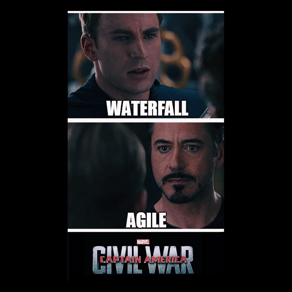 Waterfall, Agile, Captain America Civil War post