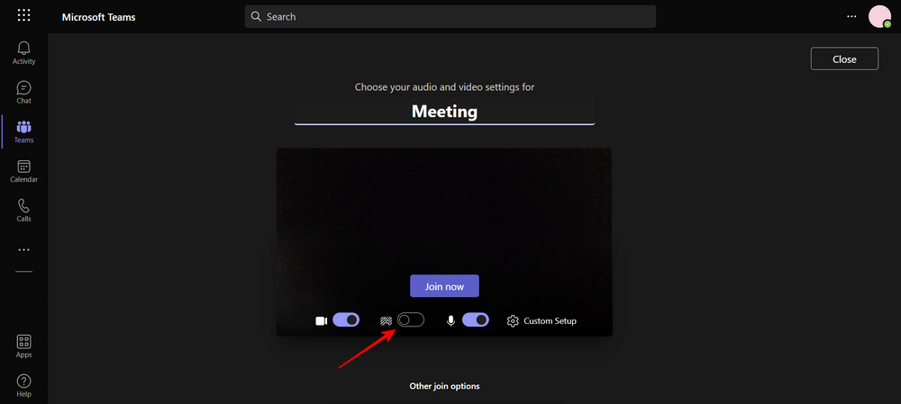 add background to microsoft teams video call