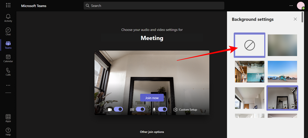 change background microsoft teams video